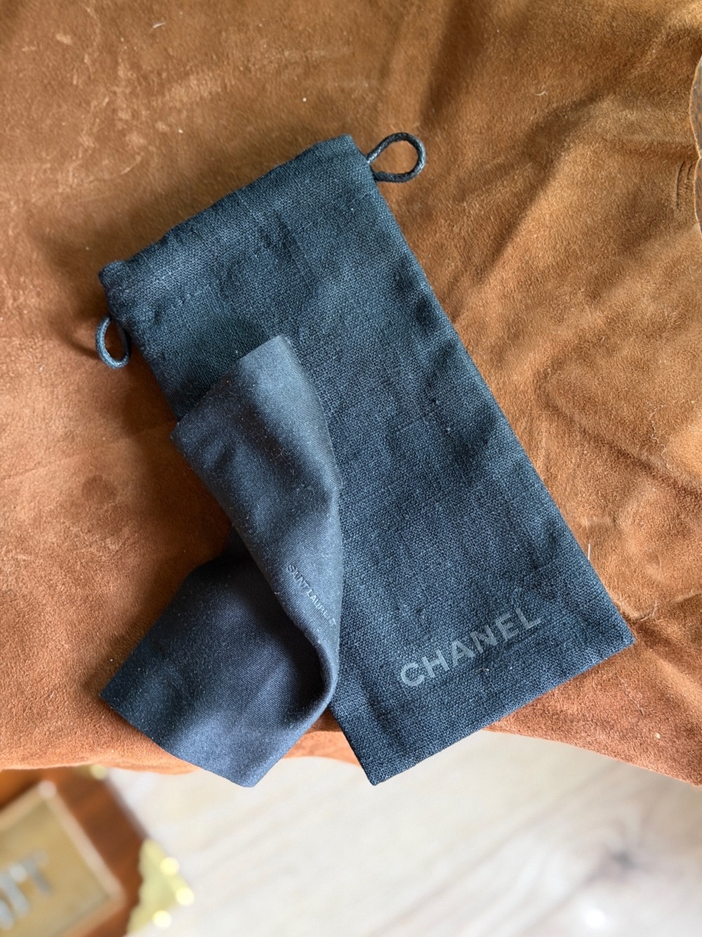 linen Black glasses Pouch Set